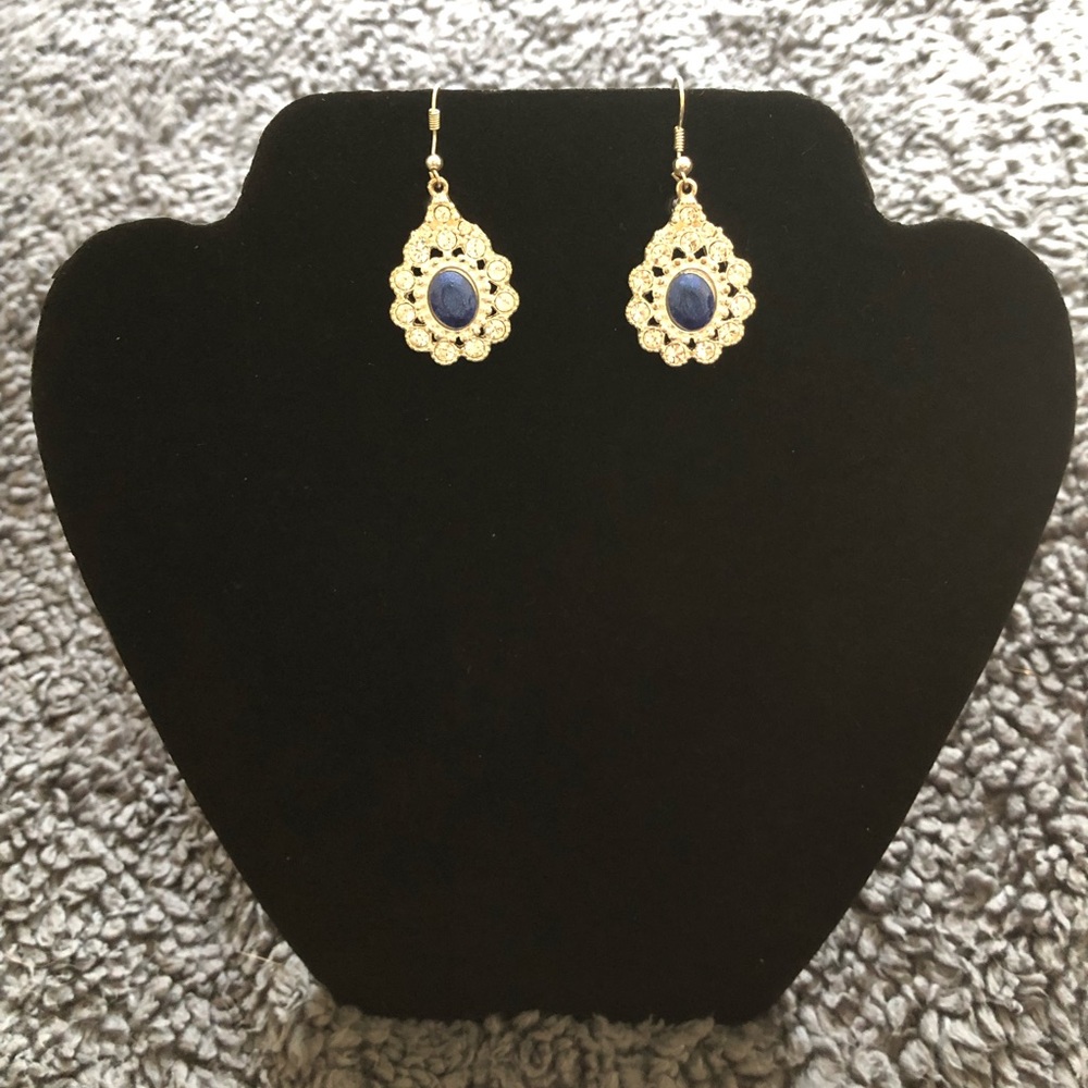 Blue and silver earrings